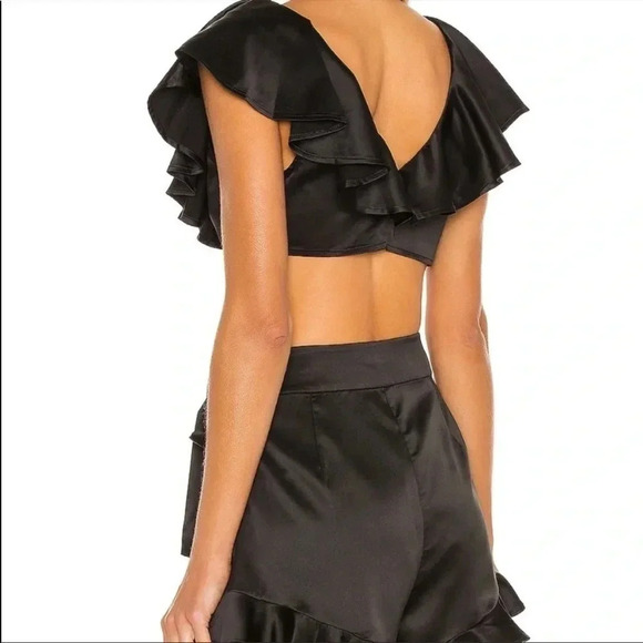 WeWoreWhat satin ruffle crop top - Picture 5 of 13